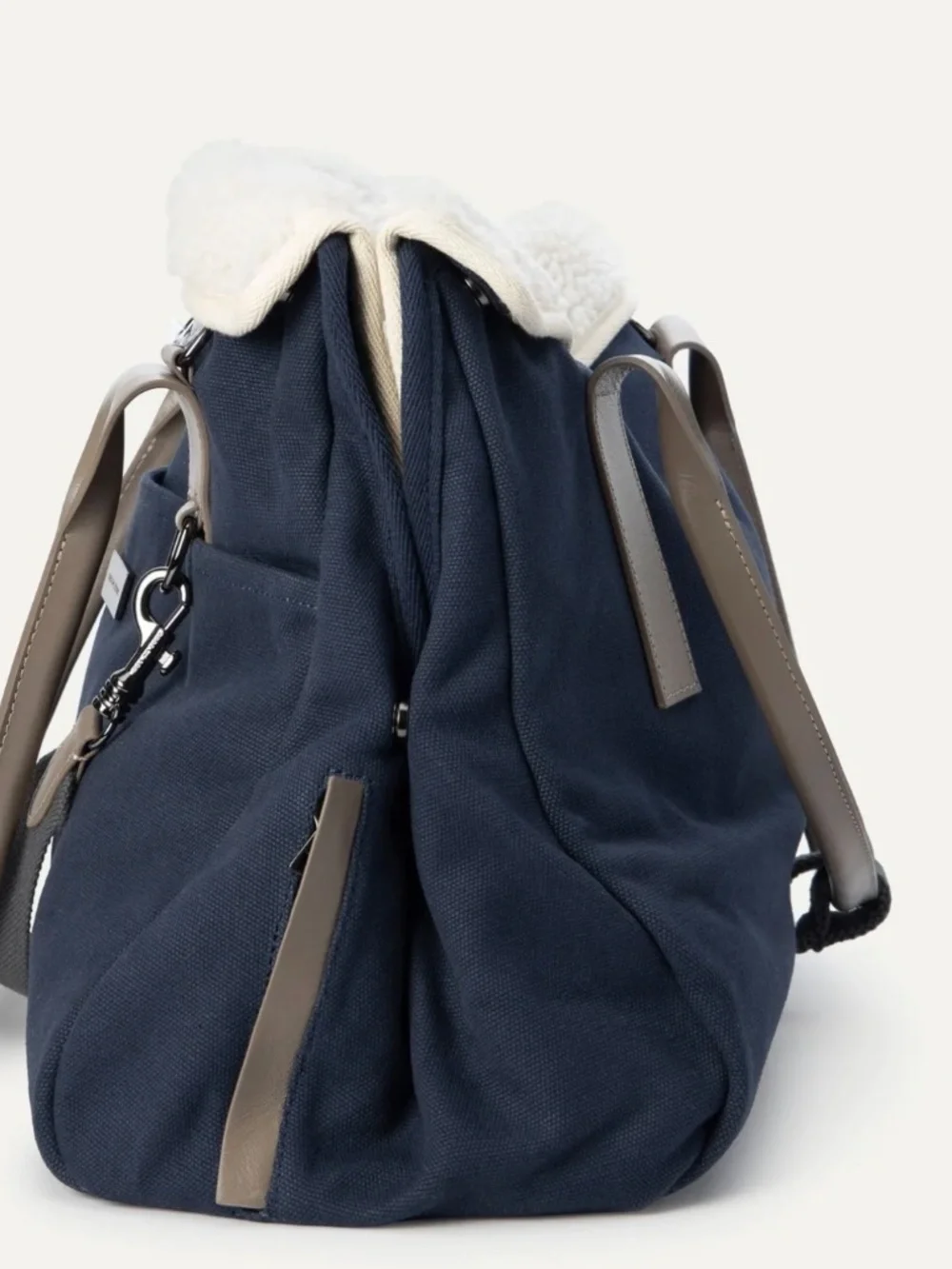 Marc Jacobs Navy & Taupe Sherpa-Lined Pet Carrier